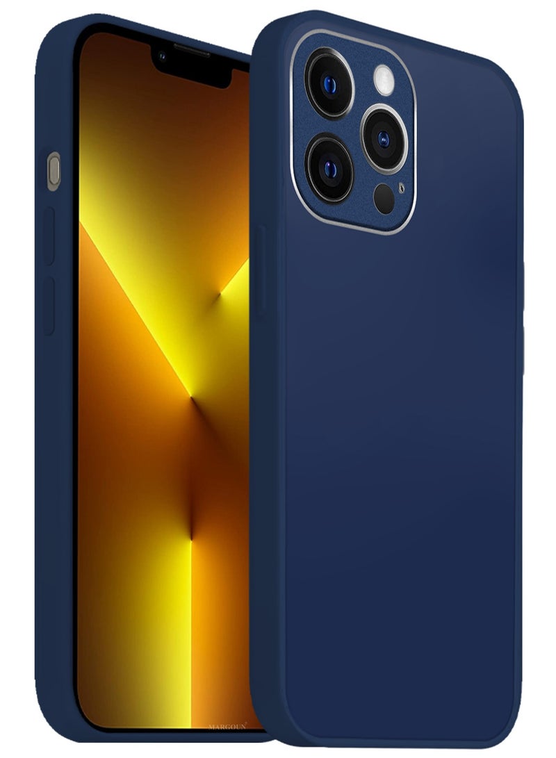 CATANES HiCool Glossy Hard TPU Case for iPhone 13 Pro - Full Coverage , Anti Finger Print , Anti Yellowing , Shockproof Slim Fit Design- Dark blue - Image 2